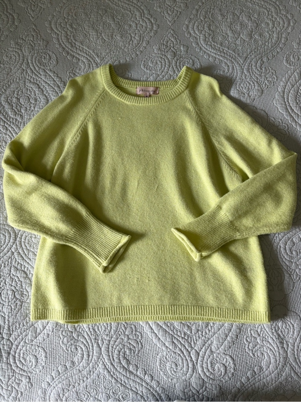Philosophy Citron Yellow Green Crewneck Sweater